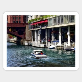 Chicago IL - Motorboat Near Dearborn Street Bridge Sticker